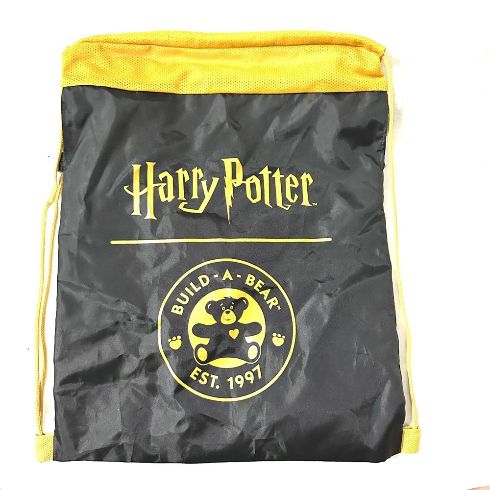 Build A Bear Accessory Harry Potter Bear Carrier Tote Bag Backpack Black Yellow